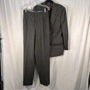 Polo University Club Suit Men's 46 Grey Virgin Wool Pockets 28x34.5 Pants